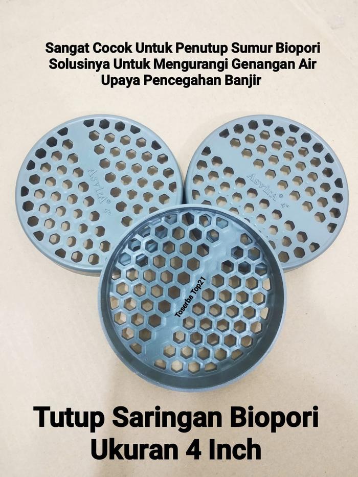 Gambar Tutup Lubang Biopori / Saringan Penutup Pipa Pralon 4Inch - Tutup Bahan PVC dari ToserbaTop21 undefined Tokopedia