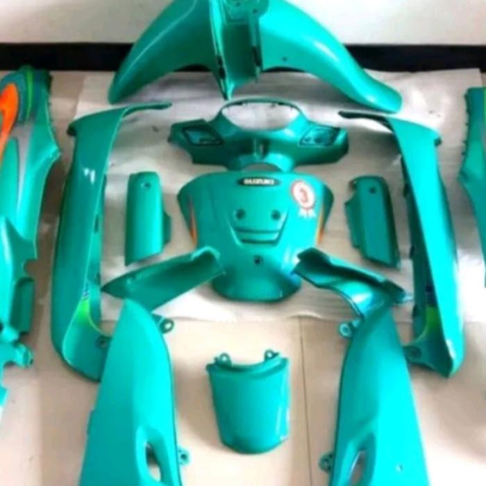 Gambar COVER BODY SUZUKI SHOGUN 110 R NEW FULLSET HALUS BIRU HITAM 2002 - Tosca dari Raja SparepartMotor undefined Tokopedia