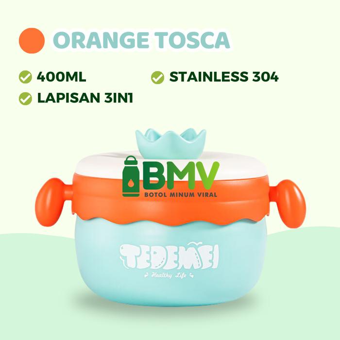 Gambar Baby Bowl Stainless Steel Insulation Warming Tedemei Feeding Cup MPASI - Tosca dari Botol Minum Viral undefined Tokopedia