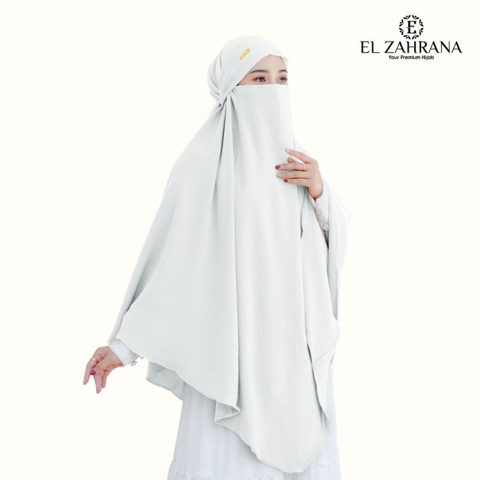 Gambar El Zahrana Hijab Zahwa Jumbo El Zahrana Khimar Syari Set Cadar Cringkle Airflow Bahan Premium Adem Tebal Cocok untuk Umroh Haji dan Sehari-hari - Putih dari El Zahrana Kab. Gresik Tokopedia