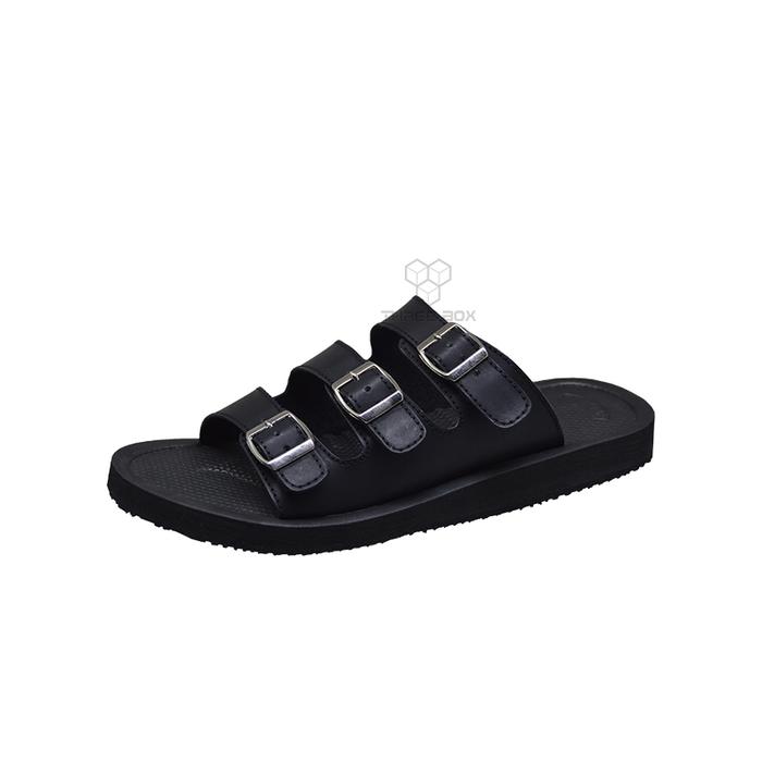Gambar Sandal Selop Pria Jumbo Ringan Empuk Big Size 45 46 47 48 49 - Orion - Black, 45 dari Three box Footwear undefined Tokopedia
