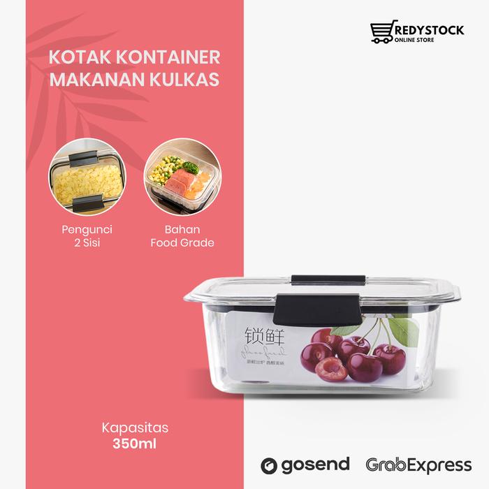 Gambar Kotak kontainer makanan kulkas airtight storage container box pet+pp - 350ml dari Redystock Store undefined Tokopedia
