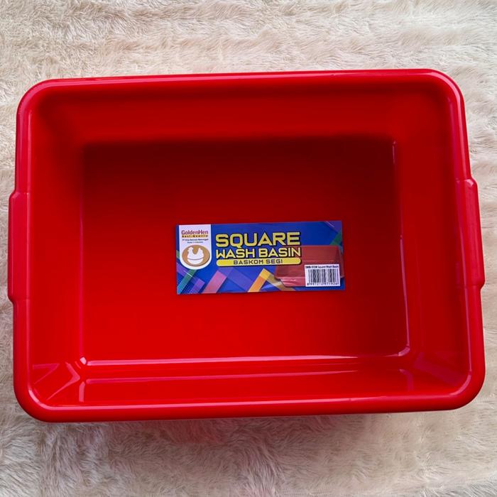 Gambar Ember Kotak / Baskom Segi Persegi Panjang / Bak Plastik Jumbo Square Washbin GOLDEN HEN SWB-5338 - SWB-5338 MERAH, 1 PCS dari DMonline undefined Tokopedia