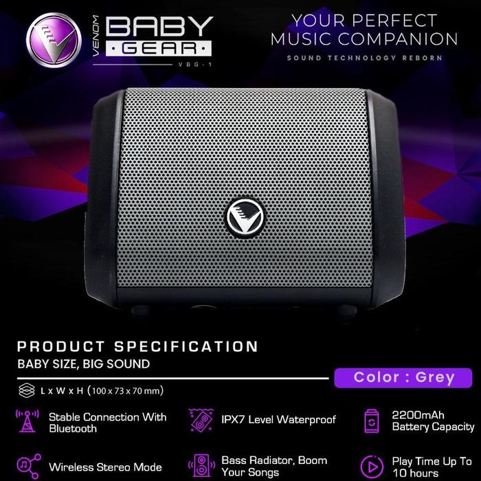 Gambar Venom Baby Gear Vbg-1 Speaker Bluetooth #Gratisongkir dari Audio Chanel undefined Tokopedia