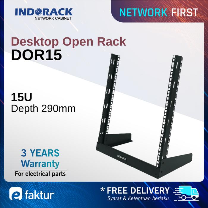 Indorack Audio Rack Open Rack Jual DOR15 Indorack Desktop Open Rack 15U Depth 290mm Rak Patch Panel ...