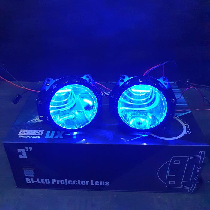 Gambar Headlamp Lampu Projie Billed Biled 3 inch AES UX-1 set Universal - Biru, 1set dari Cemerlang6Brothers undefined Tokopedia