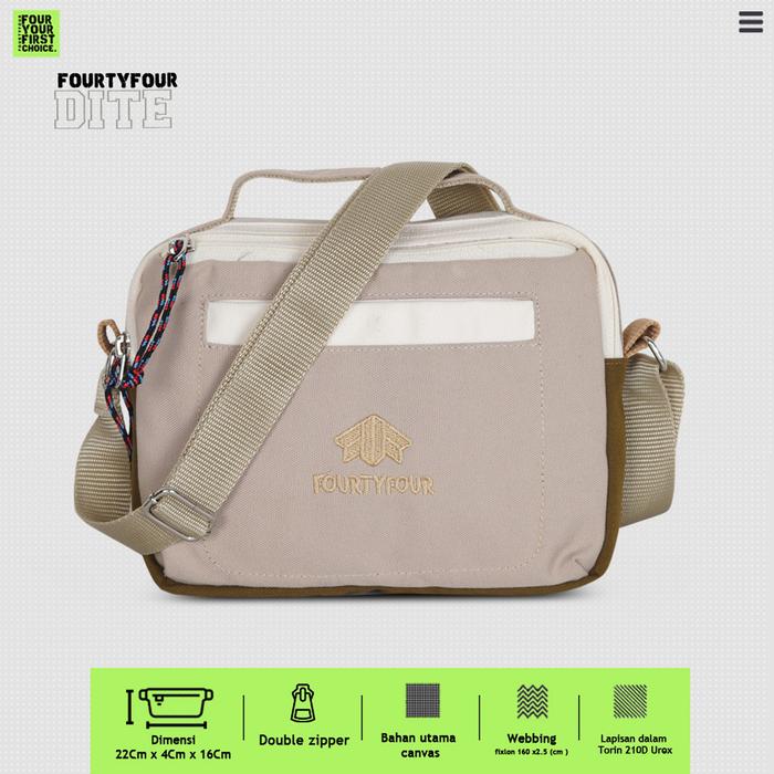 Gambar FOURTYFOUR DITE Tas Selempang Kanvas Waterproof Wanita Premium - Milk Brown dari FOURTYFOUR IDN Kota Administrasi Jakarta Barat Tokopedia
