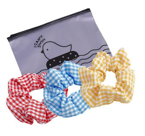 Gambar Cepol Ikat Kuncung Kunciran Pengikat Rambut Wanita Elastis Motif Kotak - 1 dari Pusat Biji Shop undefined Tokopedia