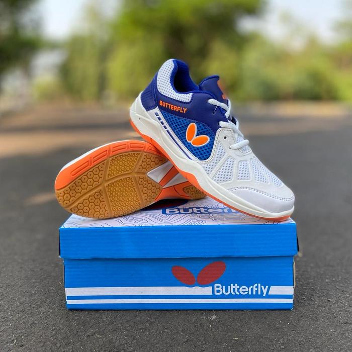 Gambar Sepatu badminton butterfly anak sepatu butterfly bulutangkis kids - White, 34 dari Billionaire Shoes undefined Tokopedia