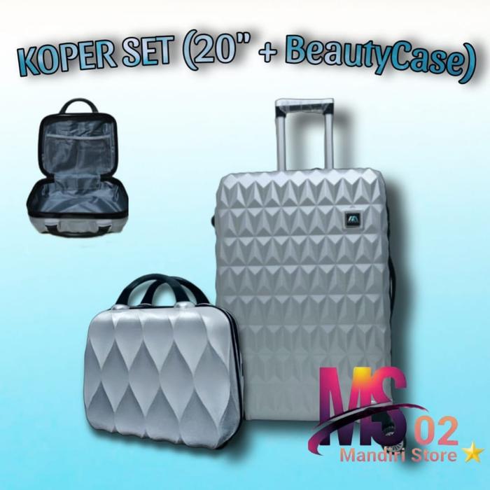 Gambar KOPER 20 INCH, KOPER POLO GENEVA 068, FREE KOPER MAKE UP 14 INCH - SILVER dari MandiriStore02 undefined Tokopedia