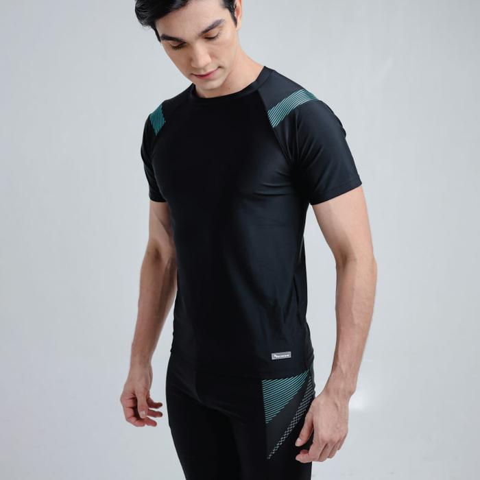 Gambar Neowave Aaron Men Short Sleeve Rashguard, Atasan Baju Renang Pria - Black, M dari leevierractive undefined Tokopedia
