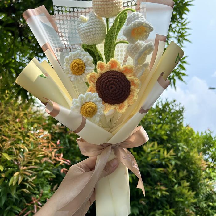Gambar mini flower bouquet crochet rajut handmade - custom dari fute la mode undefined Tokopedia