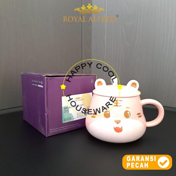 Gambar ROYAL ALFRED 1 set Mug Bulat Keramik + Tutup 420ml Assorted BT-1406 - BT-1419-PINK dari HappyCool Houseware undefined Tokopedia