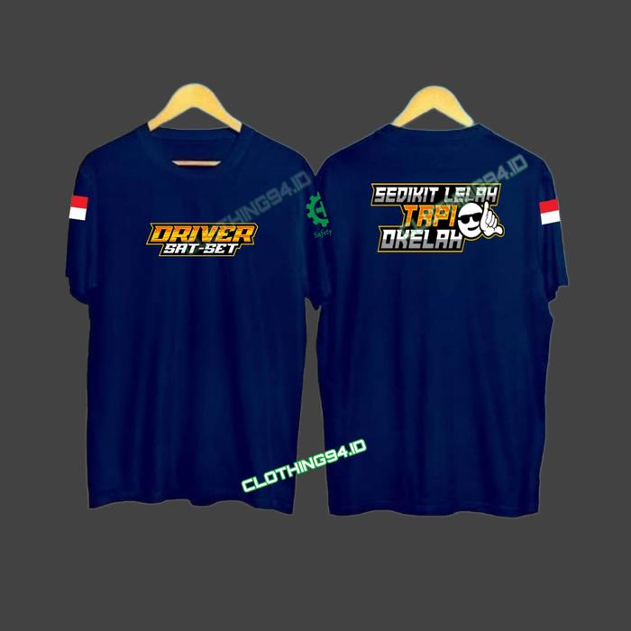 Gambar baju driver sat set sedikit lelah/kaos kata kata/kaos distro/kaos pria - navy, S dari CLOTHING94.ID undefined Tokopedia