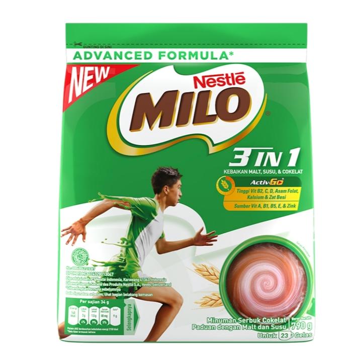 Gambar Susu Bubuk Coklat Milo 3 in 1 Activ Go 790g dari starletto undefined Tokopedia