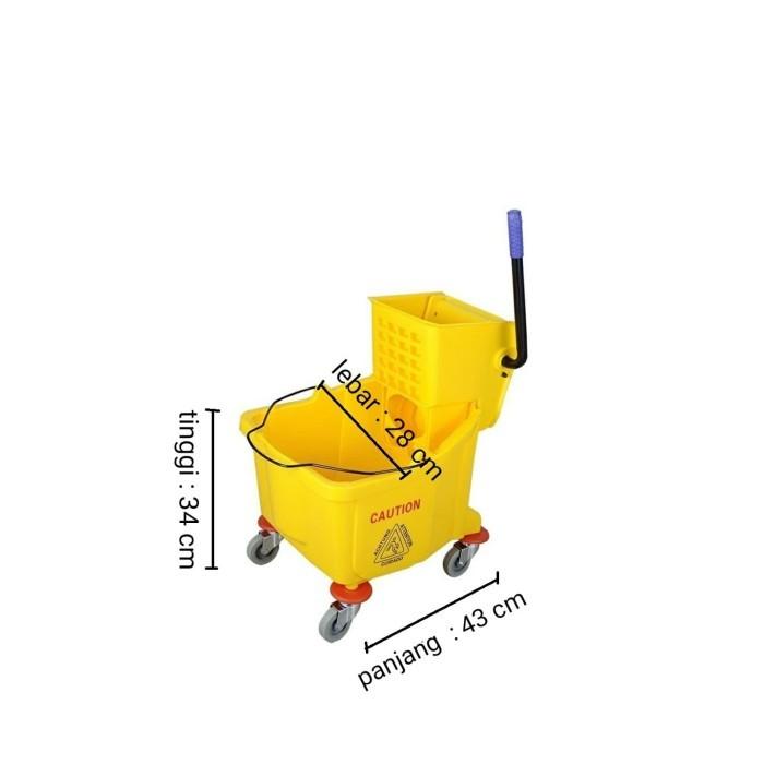 Gambar Alat Pel Single Bucket + Alat Peras | Mop Bucket Cleaning - Kuning dari Alat_Kebersihan_Denpasar undefined Tokopedia