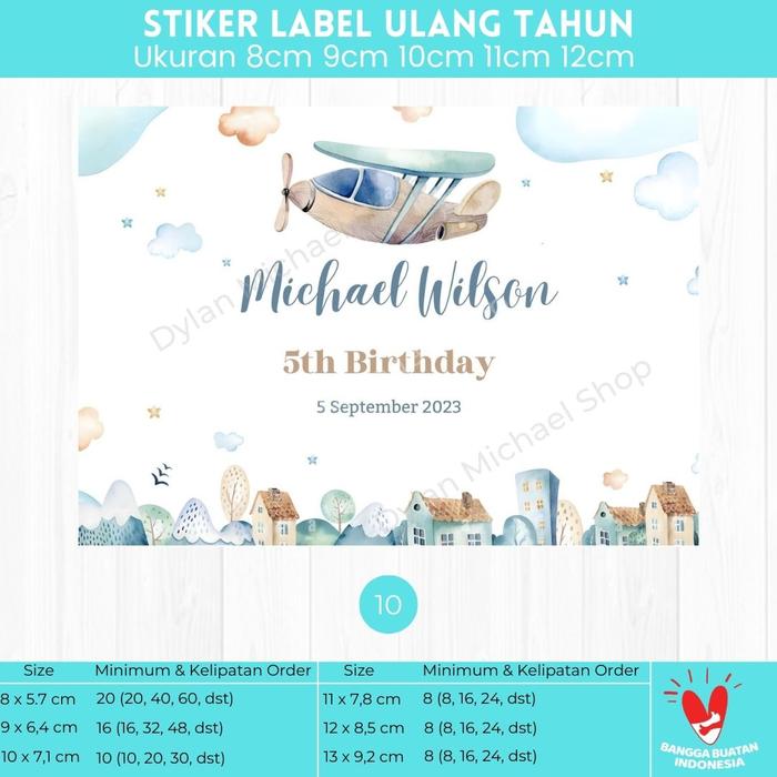 Gambar Stiker Ulang Tahun Anak Sticker Birthday Label Hampers Persegi - 10, 8 x 5,7 cm dari Dylan Michael Shop undefined Tokopedia