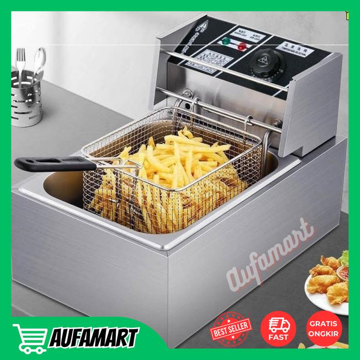 Gambar Mesin Penggorengan Listrik Wajan Goreng Ala Resto Deep Fryer 2500W dari Aufaa Mart undefined Tokopedia