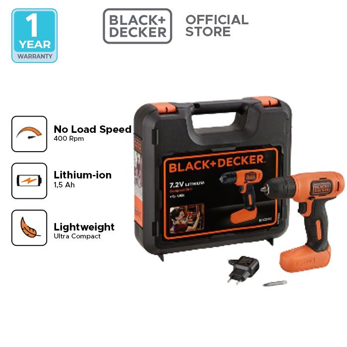 Gambar Black+Decker 7.2V Cordless Li-ion drill Kit Set (BDCD8K-B1) - BDCD8K Only dari Black&Decker ID undefined Tokopedia