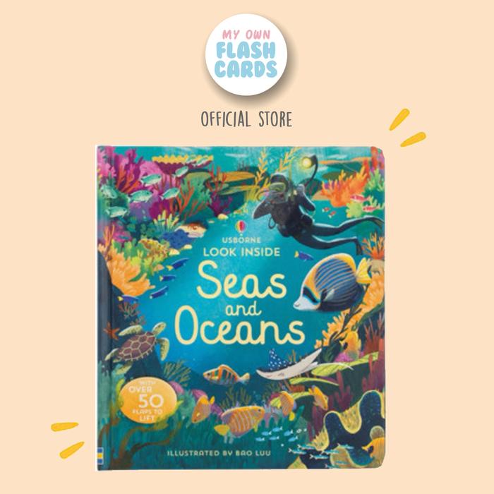 Promo Usborne Look Inside Seas and Oceans Lift the Flap Board Education ...