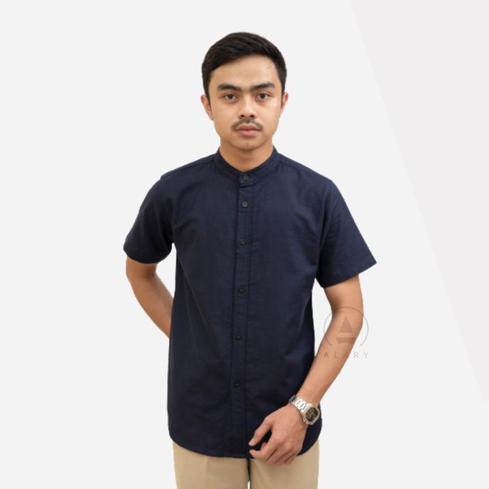 Gambar ALARY -  Kemeja lengan pendek Linen Cardy - navy, M dari Alary Official Store undefined Tokopedia