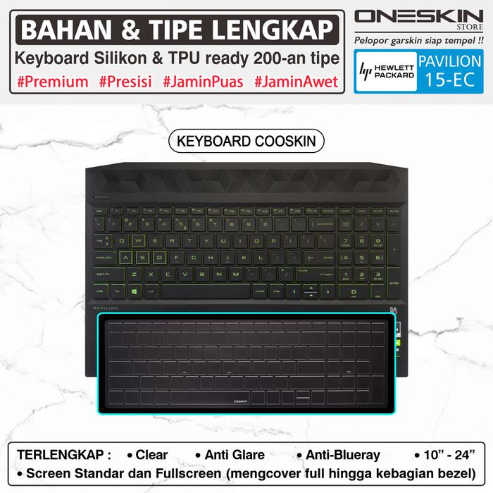 Keyboard Protector Cover HP Pavilion Gaming 15-ec ec1076ax ec1077ax  KeyboardCooskin