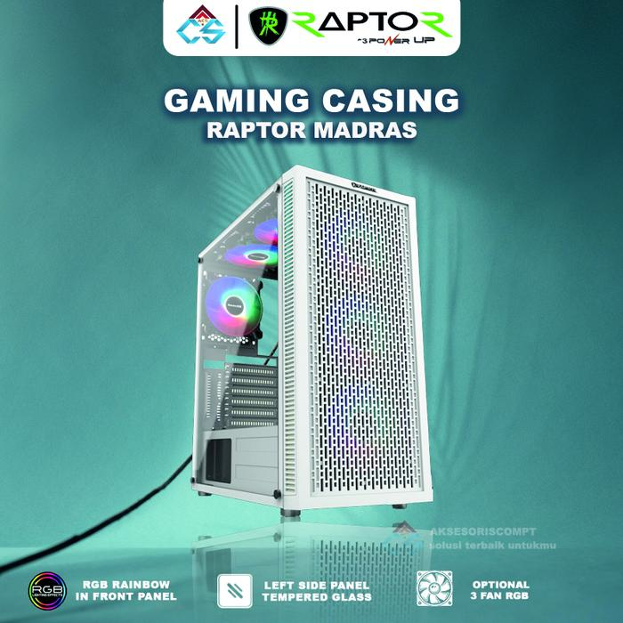 Gaming Raptor Jual Casing Gaming RAPTOR MADRAS WHITE - Casing Gaming FULL ATX - Kota ...