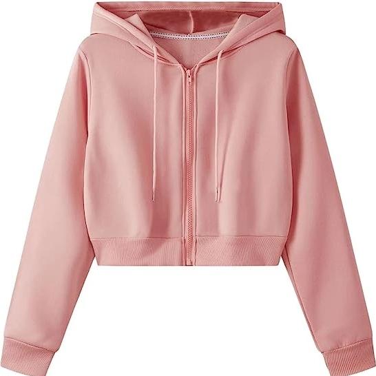 Jacket Womens Zip Up Top Jacket Wanita/basic Hoodie/hoodie Crop