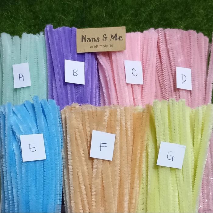 Gambar Bulu Mercy Kawat Beludru Pipe Cleaner Warna Pastel - Mix dari Hans and Me undefined Tokopedia