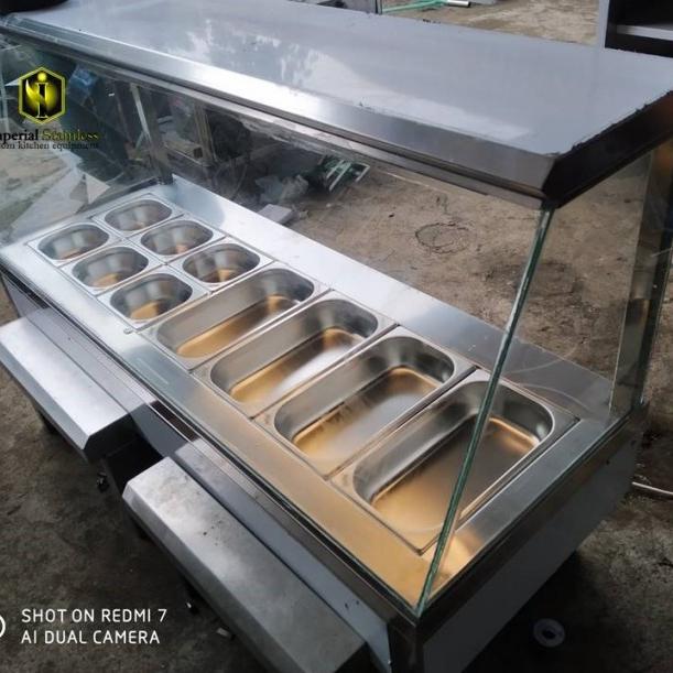 Jual food display warmer penghangat makanan pemanas menggunakan lampu