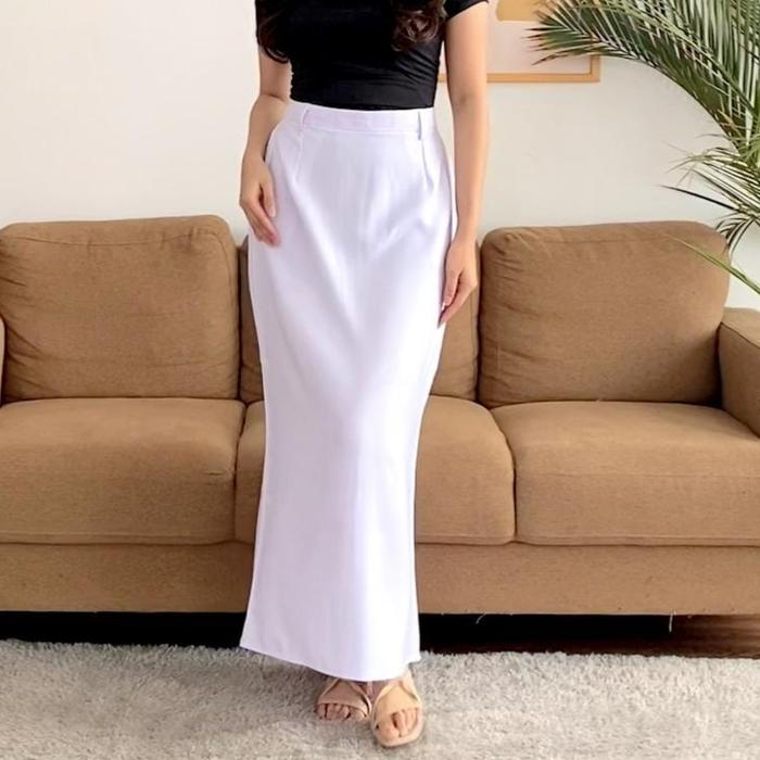 Gambar Nhm Rok Span Wanita Panjang Formal Kantor Kuliah S-5L Putih Hitam - Putih, S dari NHM Online undefined Tokopedia