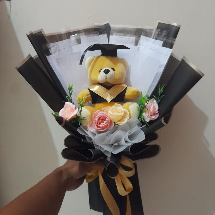 Gambar BONEKA WISUDA BOUQUET | BUKET WISUDA | BUKET UANG KOSONG ISI 5 ,10 SLT - 10 slot, Biru dari AKJSTORE undefined Tokopedia