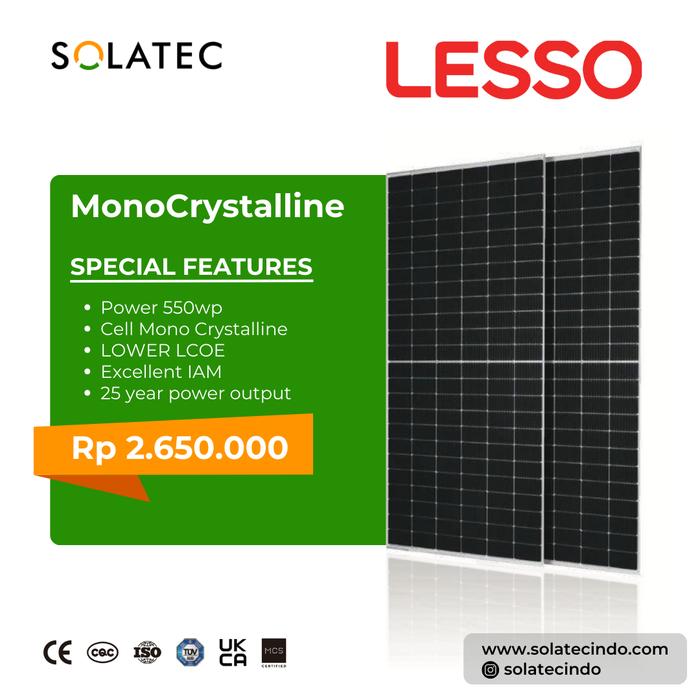 Gambar Solar Panel / Panel Surya LESSO SOLATEC Monokristalin 550Wp - 550wp dari SOLATEC undefined Tokopedia