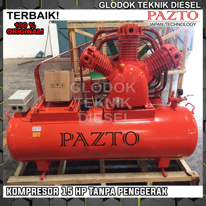 Gambar PAZTO Kompresor Angin 15 HP + Engine Diesel 24 pk hp Solar Compressor - Tanpa Penggerak dari Glodok Diesel undefined Tokopedia