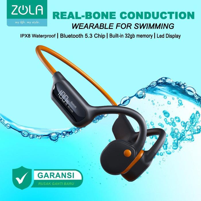 Gambar Zola Open Ear Bone Conduction Earphone IPX8 Headset Wireless Headphone - HItamOren dari Zola Life Style undefined Tokopedia