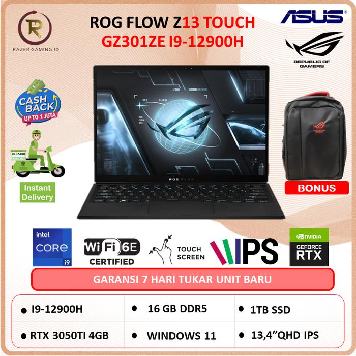 Gambar ASUS ROG FLOW Z13 GZ301ZE TOUCH I9 12900 RTX3050TI 16GB 1TB 13.4"FHD - NON BUNDLE, WIN 11 dari RAZER GAMING ID undefined Tokopedia