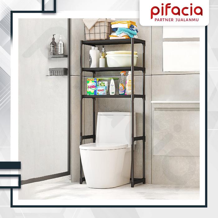 Gambar Rak Kloset WC Kamar Mandi Tempat Sabun Tissue Handuk Toilet Portable - Hitam dari Pifacia undefined Tokopedia