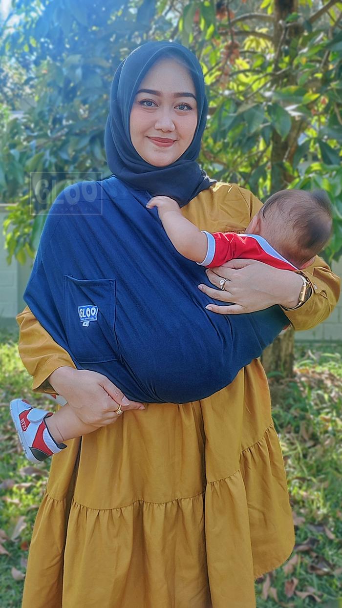Gambar Gendongan Kaos Geos GEOS Gendongan Bayi Samping GLOO - Navy, S dari Gloo baby n kids undefined Tokopedia