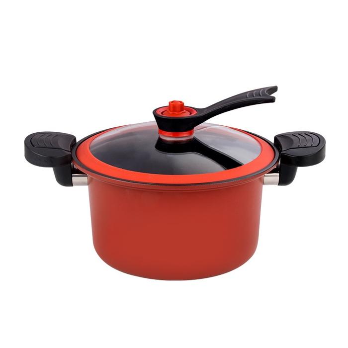 Gambar Panci Presto Set Stainless Tutup Kaca 3,5L Teflon Anti Lengket - Merah dari Haver Home undefined Tokopedia