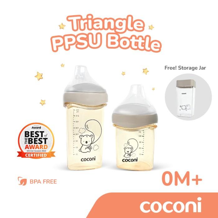 Gambar COCONI BBET Triangle Feeding Bottle PPSU 150ML 240ML | Botol dot PPSU - GREY, 150ml dari BBFS STORE undefined Tokopedia