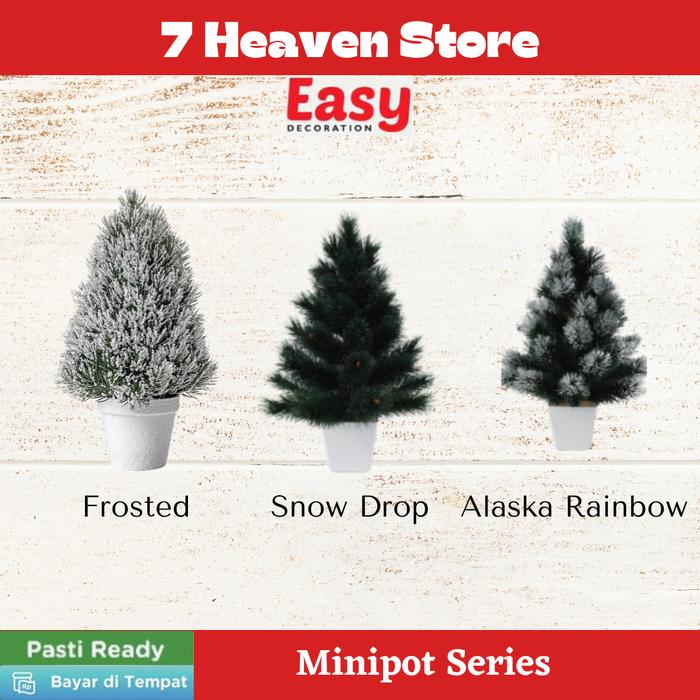 Gambar Pohon Natal Ukuran Tinggi 30cm Mini Pot Snow Drop Fir Tree Easy D dari 7HStore undefined Tokopedia