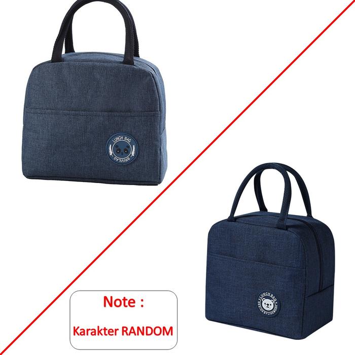 Gambar Tas Bekal Jinjing Lunch Bag Cooler Makanan Tas Lunch Box Tenteng - NAVY dari Mynoona Toona undefined Tokopedia