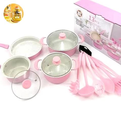 Gambar ALAT MASAK SET ISI 13 PCS / PANCI STAINLESS STEEL COOKWARE / ONE SET - Ungu dari All_MaskId undefined Tokopedia