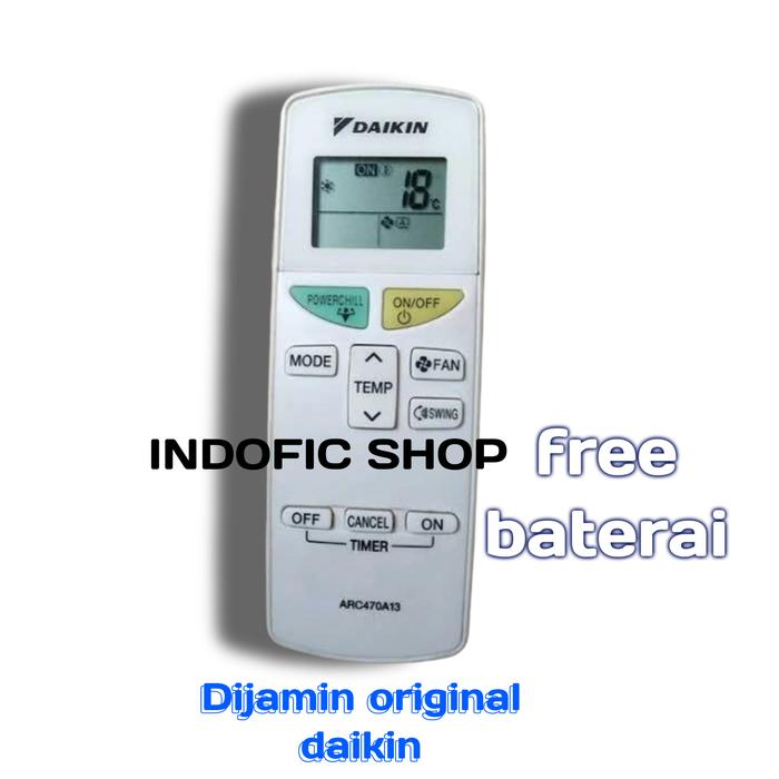 Gambar REMOTE REMOT AC DAIKIN ARC470A13 Original dari Indofic shop undefined Tokopedia