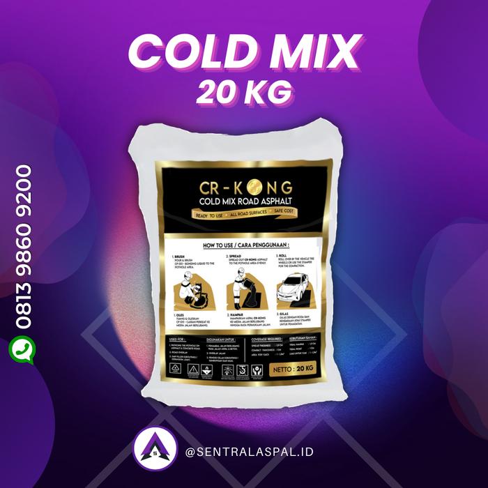 Gambar Aspal Dingin Penambal Jalan Patching Coldmix Cold Mix Asphalt Instant - Coldmix dari SENTRAL ASPAL ID undefined Tokopedia