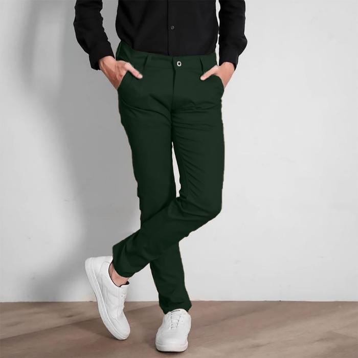 Gambar Celana Cino Panjang Pria Slimfit Slim Fit Big Size Stretch Kain Melar - Army, 30 dari Pieter Jackson undefined Tokopedia