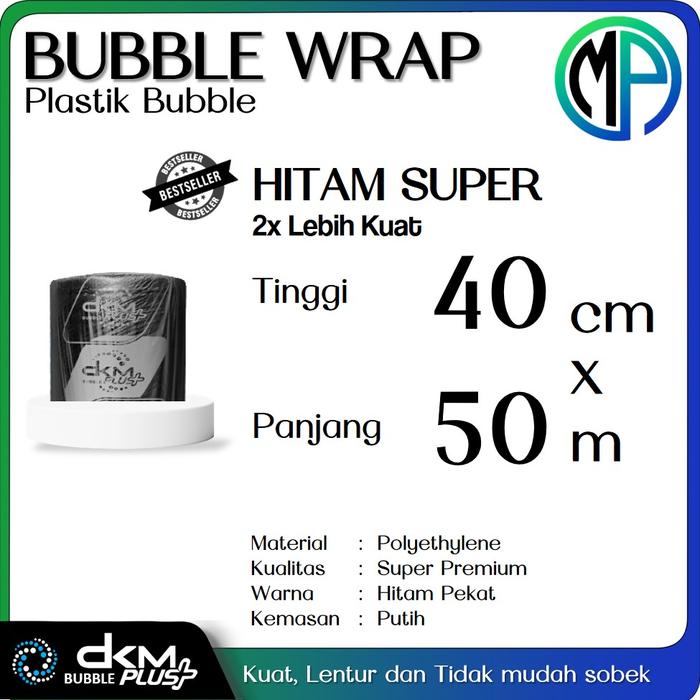 Gambar Plastik Buble Bubble Wrap Roll 50m Hitam Premium Bubblewrap DKMPlus - 40cm dari MasterPacking undefined Tokopedia