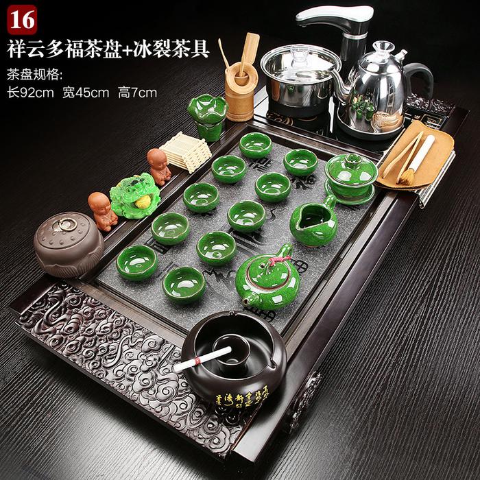 Gambar Chines Tea  Pot Set Fulll Set Elektrik Kungfu Tea Set  Teapot Tray Set - Awan Hijau dari Omuri Shop undefined Tokopedia
