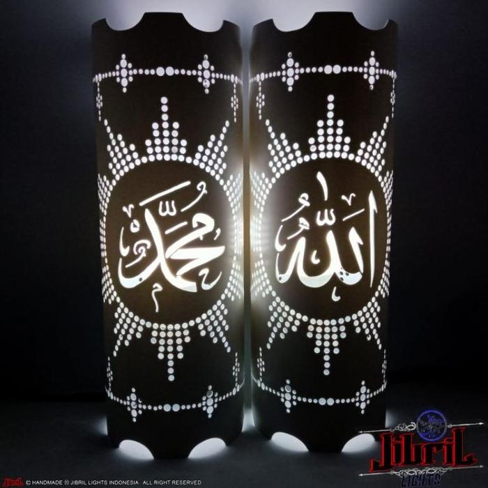 Gambar Lampu Hias Meja / Dinding Ukir Paralon PVC Jibril Lights motif Allah - Putih, Allah dari TB Serba Adaa undefined Tokopedia