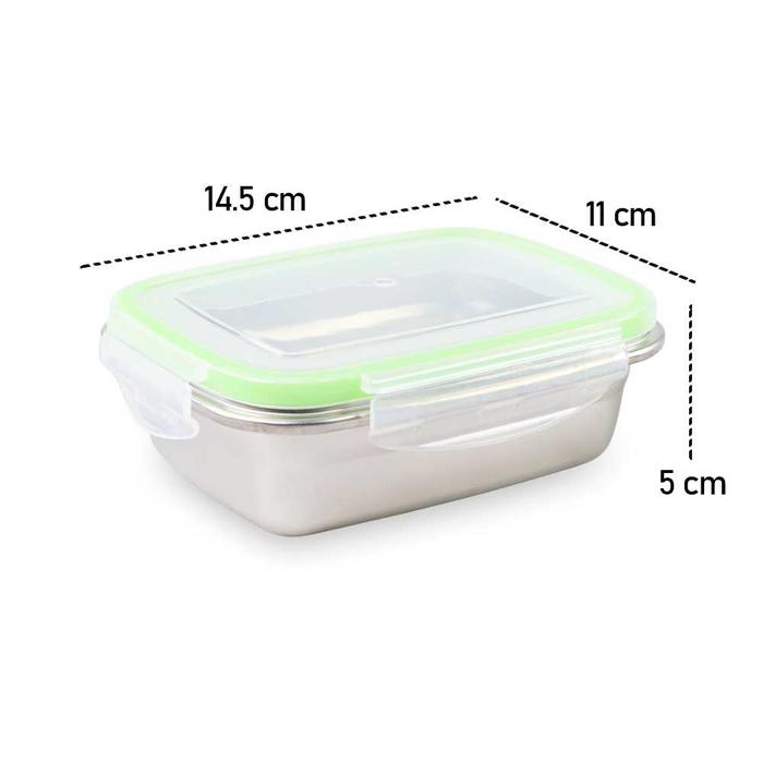 Gambar Kotak Makan Bekal Tanpa Sekat Bento Lunch Box Stainless Steel - 350 Hijau dari HIZA KITCHEN TOOLS undefined Tokopedia